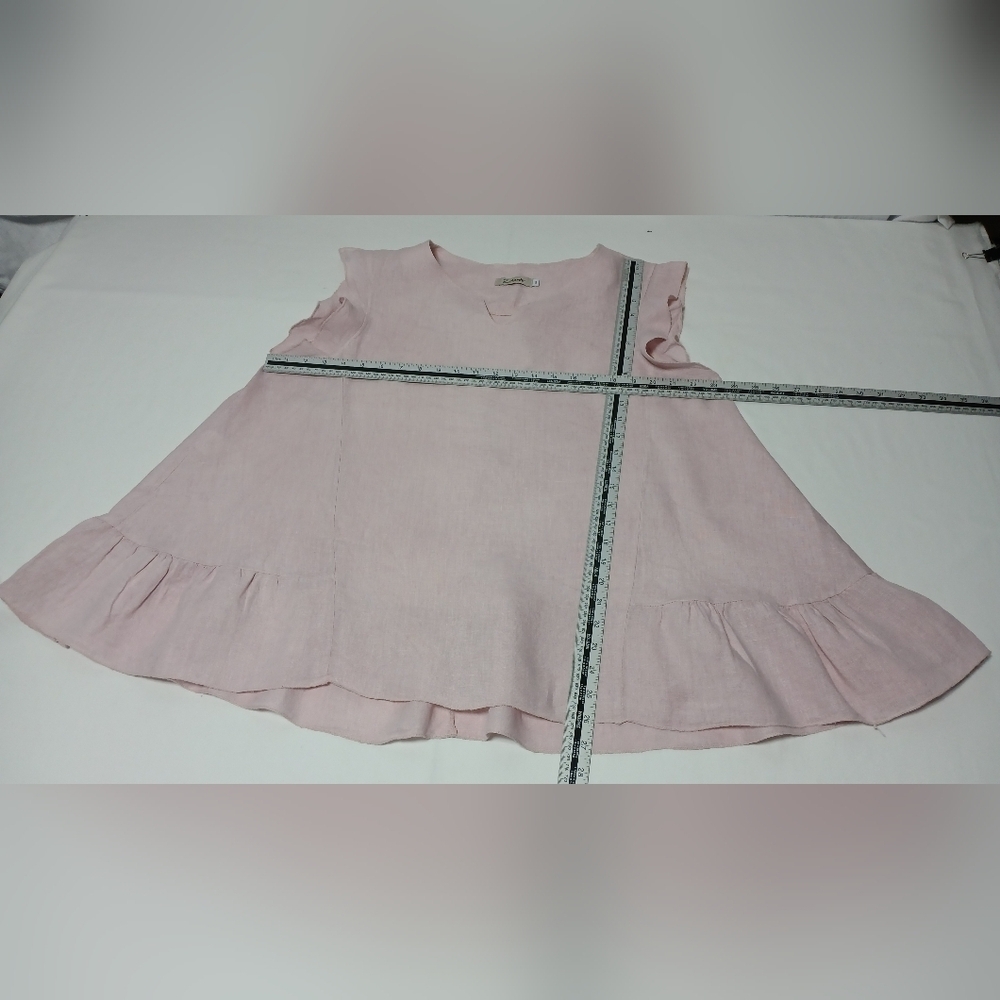 Pink Ruffled Sleeveless Top - Picture 5 of 9